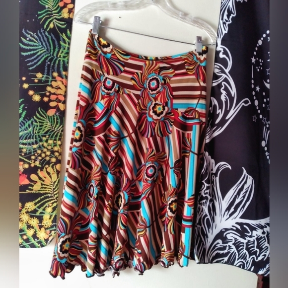 Bisou Bisou Mid Length Skirt Colorful Midi  Y2K Medium - Picture 2 of 3
